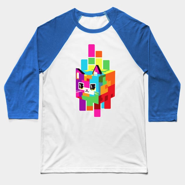 minecat Baseball T-Shirt by retrocolorz